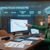 Music business strategist reviewing a release planning dashboard with stages for release readiness, credits, metadata, distribution prep, campaign rollout, launch week, and post-release review.